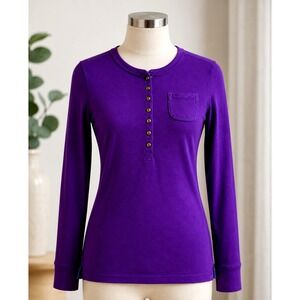 Lauren Ralph Lauren Women's S Purple Henley Long Sleeve NWT